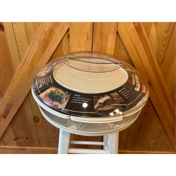 Vintage Thermo Serv Lazy Susan Style Salad Bar Carousel & Condiment Bowls - Picture 7 of 13